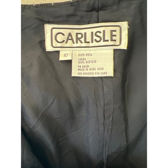 W’s Carlisle navy lined wool pinstriped trousers sz 10‎ chic - Picture 6 of 8